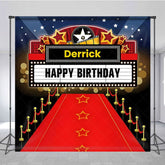 Aperturee - Aperturee Sweet Red Carpet Movies Custom Birthday Backdrop